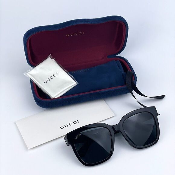 NEW GUCCI GG0034SN 001 Black Grey Square Women Sunglasses main image 9
